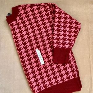 NWT Ava & Viv Pink Houndstooth Sweater Women’s 4X